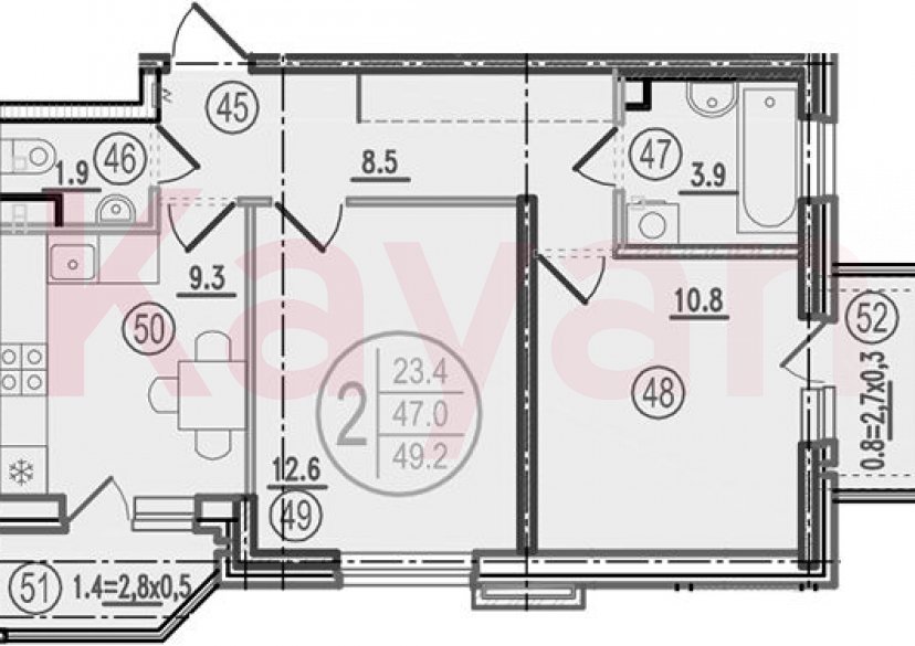 Продажа 2-комн. квартиры, 47 кв.м фото 0 Продажа 2-комн. квартиры, 47 кв.м фото 0