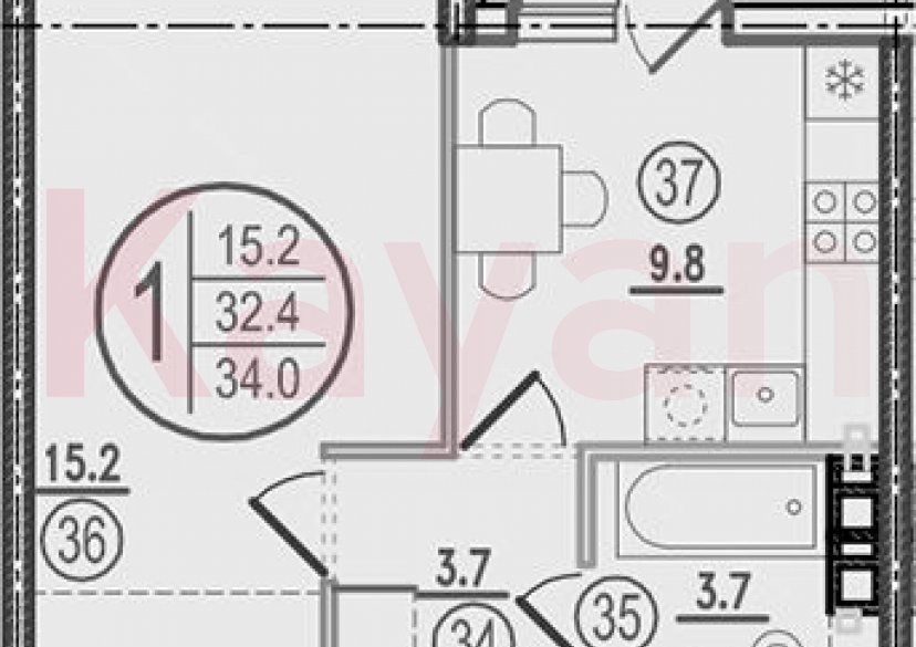 Продажа 1-комн. квартиры, 32.4 кв.м фото 0 Продажа 1-комн. квартиры, 32.4 кв.м фото 0
