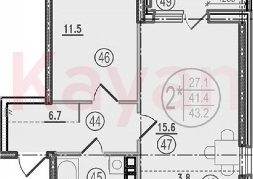 Продажа 2-комн. квартиры, 41.4 кв.м фото 0 Продажа 2-комн. квартиры, 41.4 кв.м фото 0