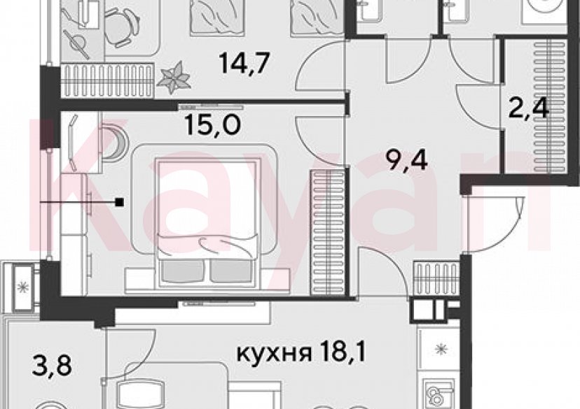 Продажа 3-комн. квартиры, 66.3 кв.м фото 0 Продажа 3-комн. квартиры, 66.3 кв.м фото 0