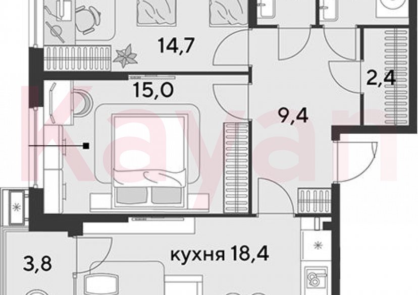 Продажа 3-комн. квартиры, 66.8 кв.м фото 0 Продажа 3-комн. квартиры, 66.8 кв.м фото 0