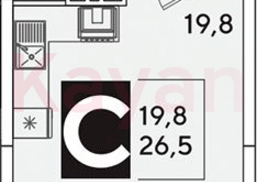 Продажа студии, 26.5 кв.м фото 0
