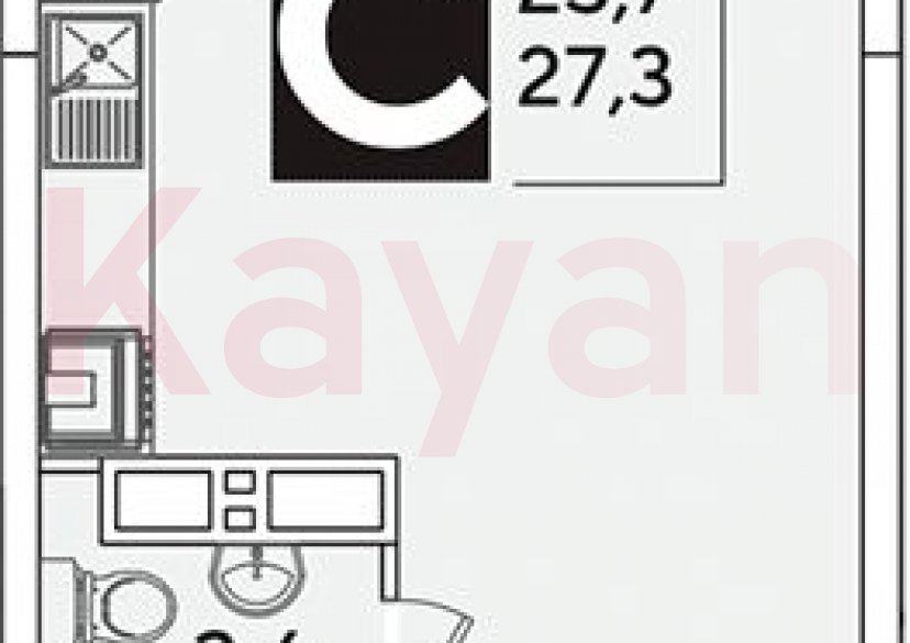 Продажа студии, 27.3 кв.м фото 0