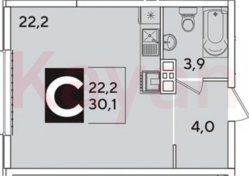 Продажа студии, 30.1 кв.м фото 0