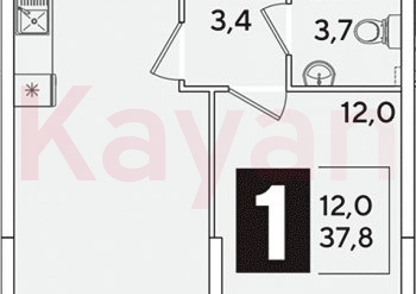 Продажа 2-комн. квартиры, 37.8 кв.м фото 0 Продажа 2-комн. квартиры, 37.8 кв.м фото 0
