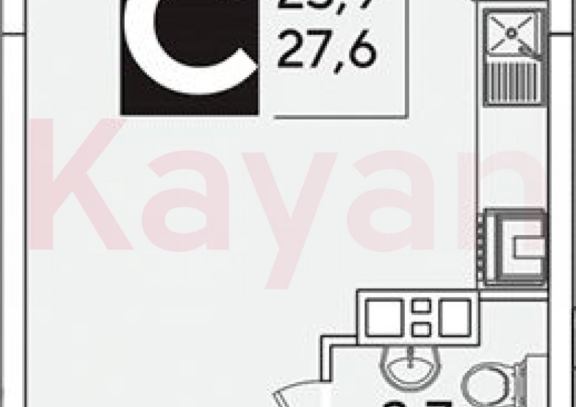 Продажа студии, 27.6 кв.м фото 0