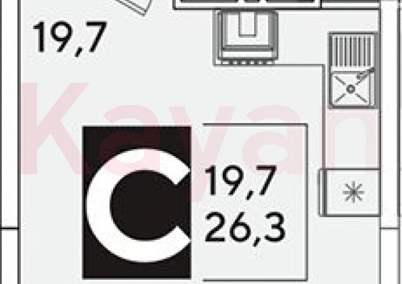 Продажа студии, 26.3 кв.м фото 0