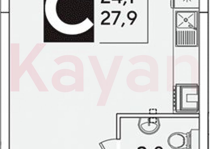 Продажа студии, 27.9 кв.м фото 0 Продажа студии, 27.9 кв.м фото 0