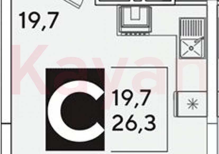 Продажа студии, 26.3 кв.м фото 0