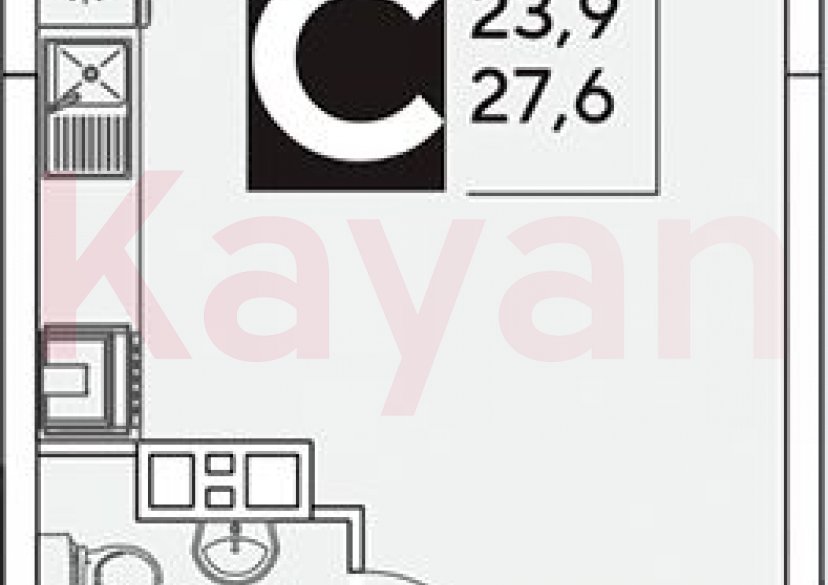 Продажа студии, 27.6 кв.м фото 0