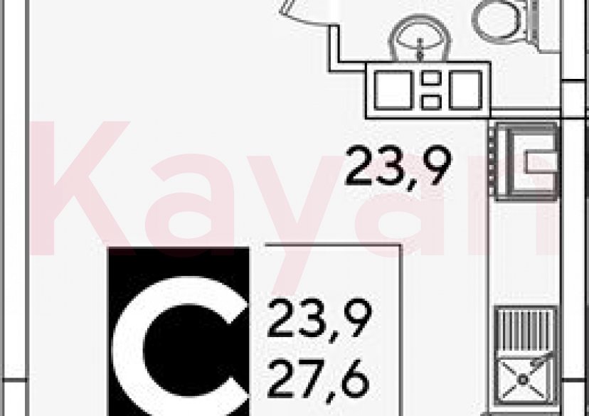 Продажа студии, 27.6 кв.м фото 0