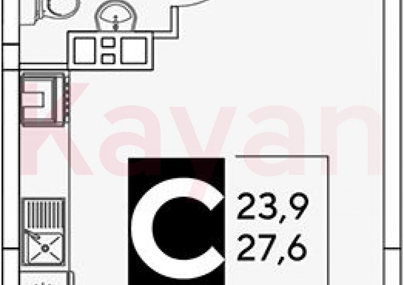 Продажа студии, 27.6 кв.м фото 0
