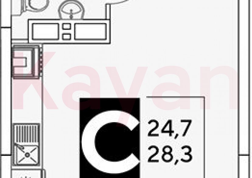 Продажа студии, 28.3 кв.м фото 0