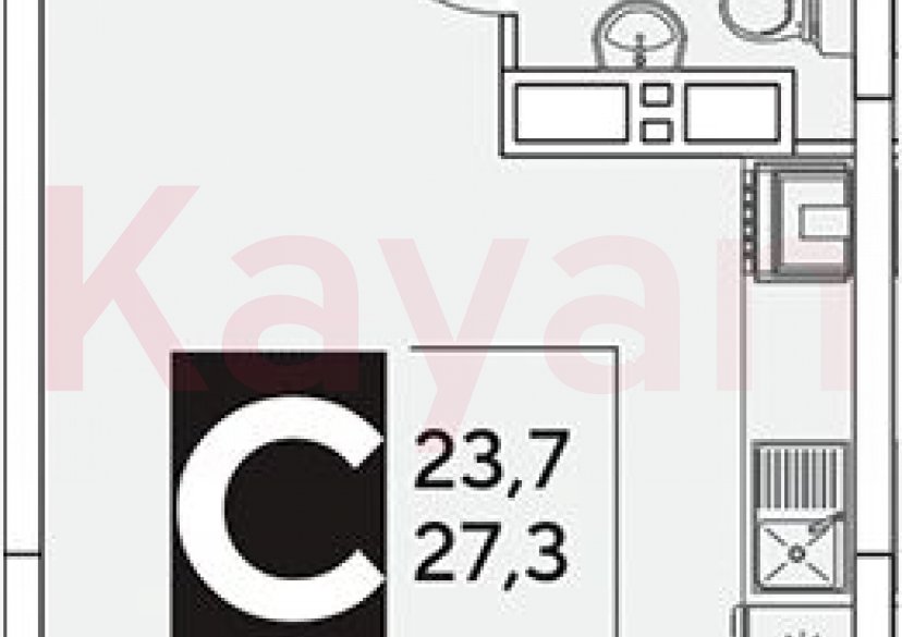 Продажа студии, 27.3 кв.м фото 0 Продажа студии, 27.3 кв.м фото 0