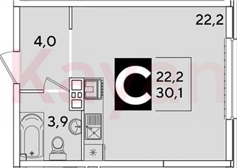 Продажа студии, 30.1 кв.м фото 0