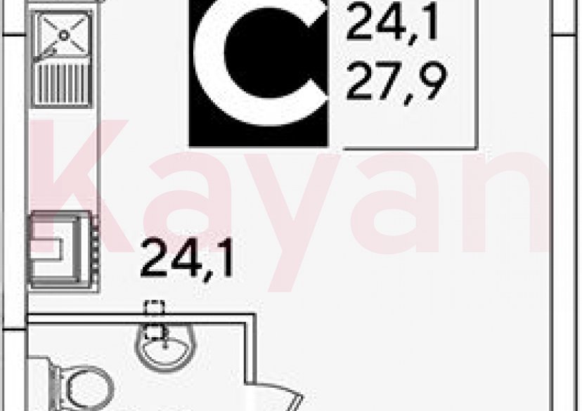 Продажа студии, 27.9 кв.м фото 0