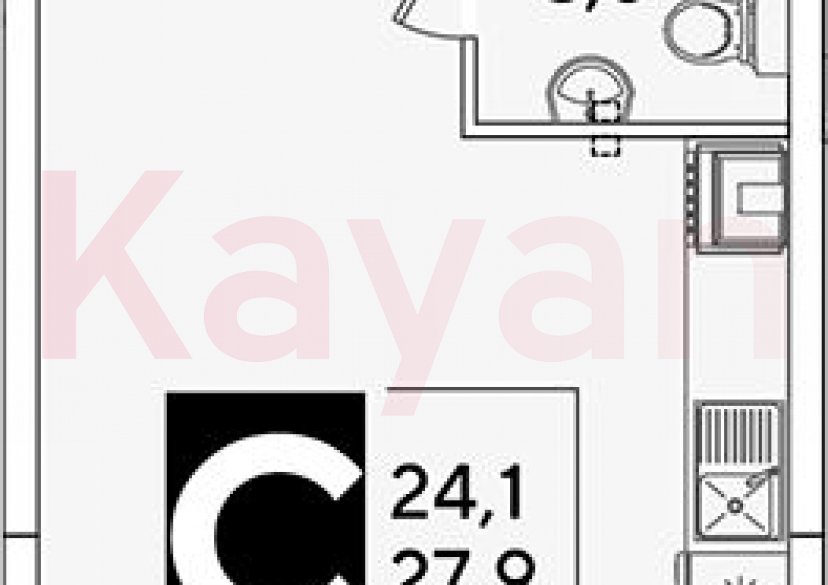 Продажа студии, 27.9 кв.м фото 0