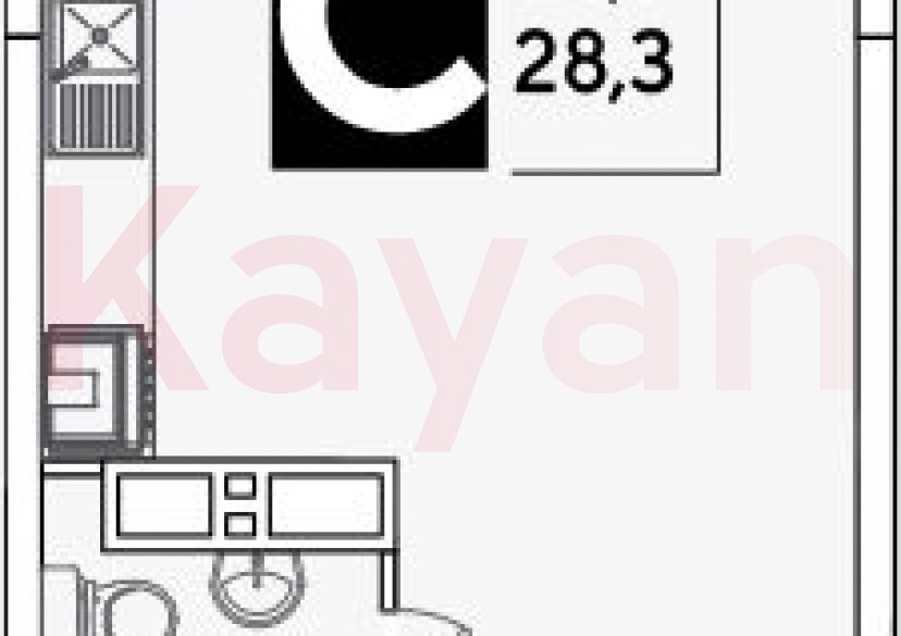 Продажа студии, 28.3 кв.м фото 0 Продажа студии, 28.3 кв.м фото 0