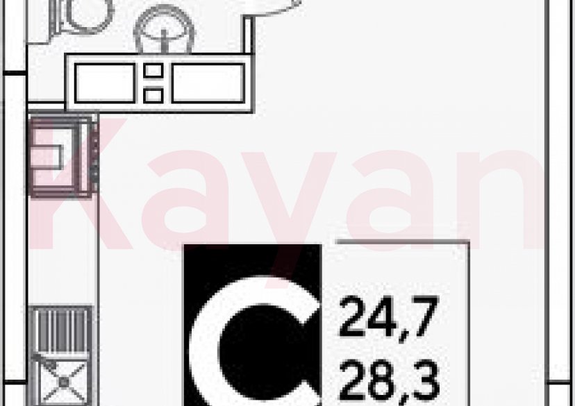 Продажа студии, 28.3 кв.м фото 0
