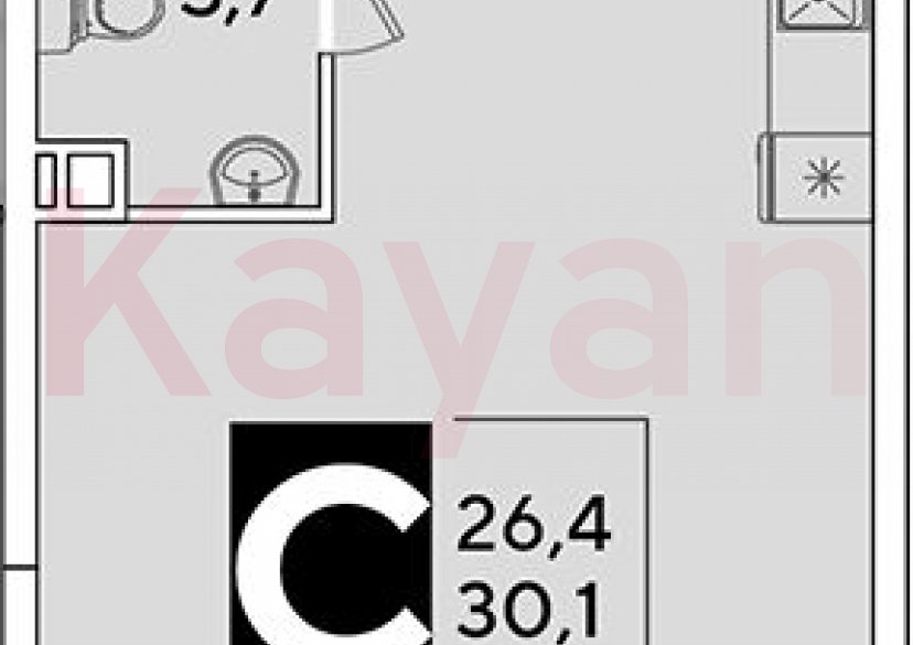 Продажа студии, 30.1 кв.м фото 0