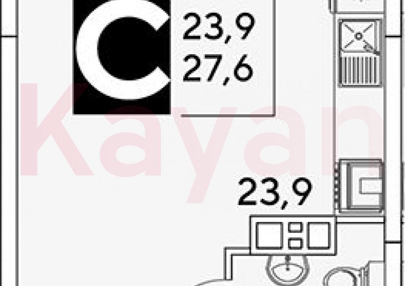 Продажа студии, 27.6 кв.м фото 0