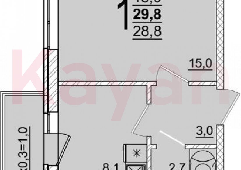 Продажа 1-комн. квартиры, 28.8 кв.м фото 0