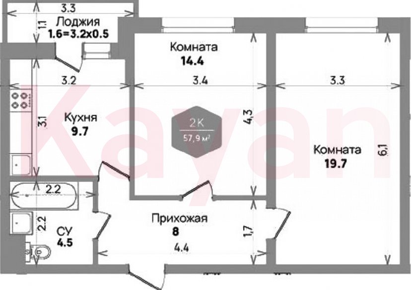 Продажа 2-комн. квартиры, 56.3 кв.м фото 0 Продажа 2-комн. квартиры, 56.3 кв.м фото 0