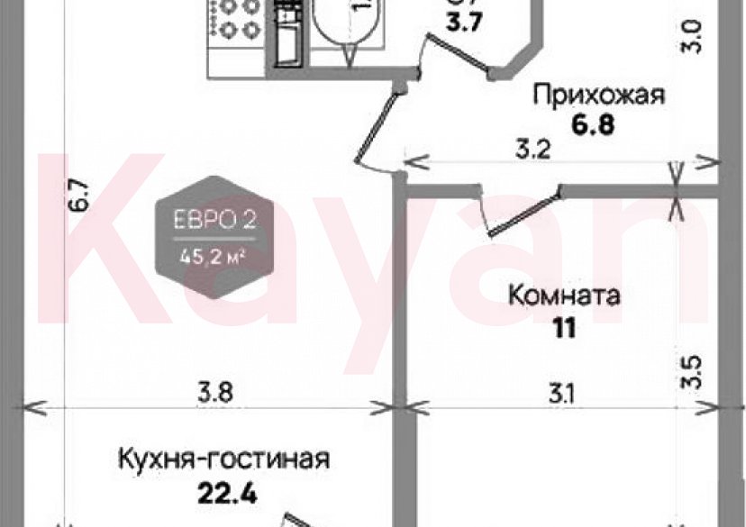 Продажа 2-комн. квартиры, 43.9 кв.м фото 0 Продажа 2-комн. квартиры, 43.9 кв.м фото 0