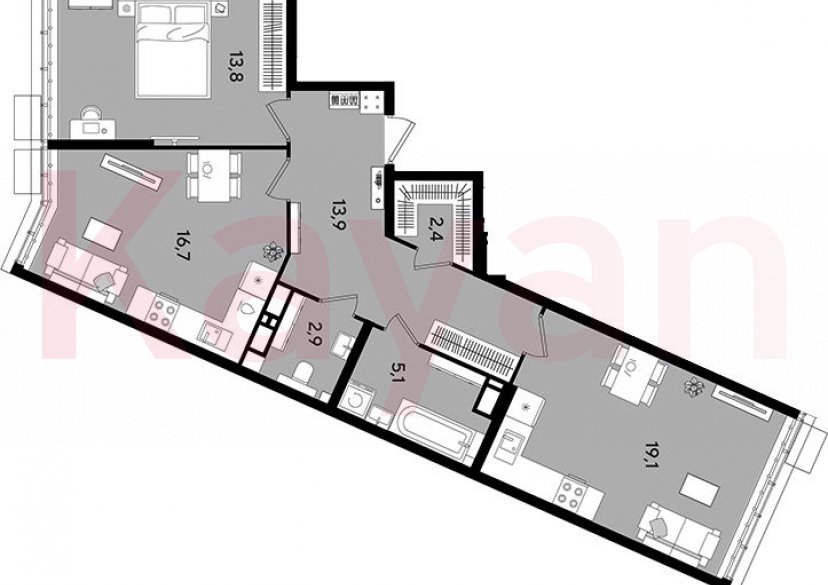 Продажа 2-комн. квартиры, 73.9 кв.м фото 0