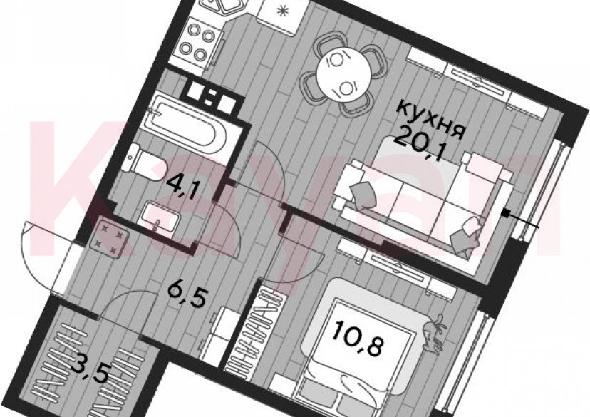 Продажа 1-комн. квартиры, 45 кв.м фото 0 Продажа 1-комн. квартиры, 45 кв.м фото 0