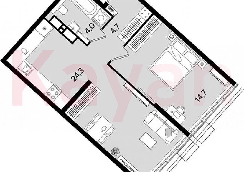 Продажа 1-комн. квартиры, 47.7 кв.м фото 0 Продажа 1-комн. квартиры, 47.7 кв.м фото 0