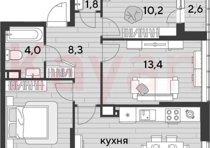 Продажа 3-комн. квартиры, 67.1 кв.м фото 0