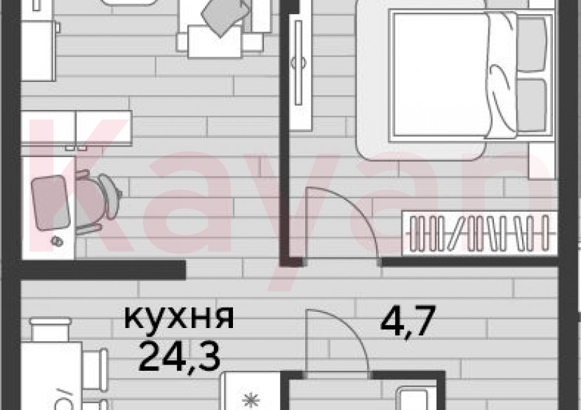 Продажа 1-комн. квартиры, 47.7 кв.м фото 0 Продажа 1-комн. квартиры, 47.7 кв.м фото 0
