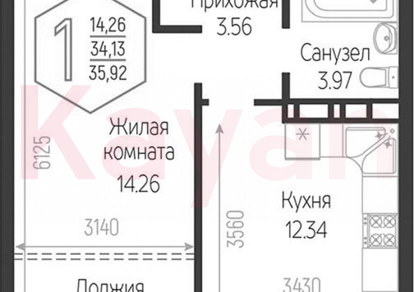 Продажа 1-комн. квартиры, 34.13 кв.м фото 0 Продажа 1-комн. квартиры, 34.13 кв.м фото 0