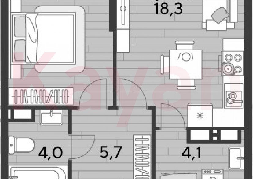 Продажа 1-комн. квартиры, 45.5 кв.м фото 0 Продажа 1-комн. квартиры, 45.5 кв.м фото 0