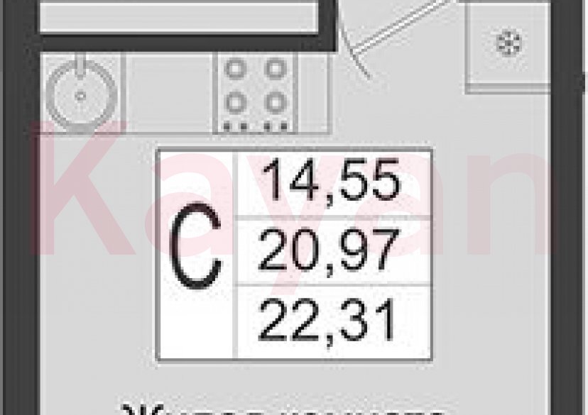 Продажа студии, 20.97 кв.м фото 0