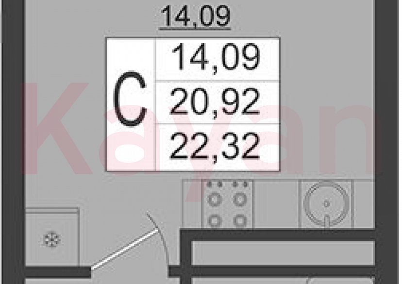 Продажа студии, 20.91 кв.м фото 0
