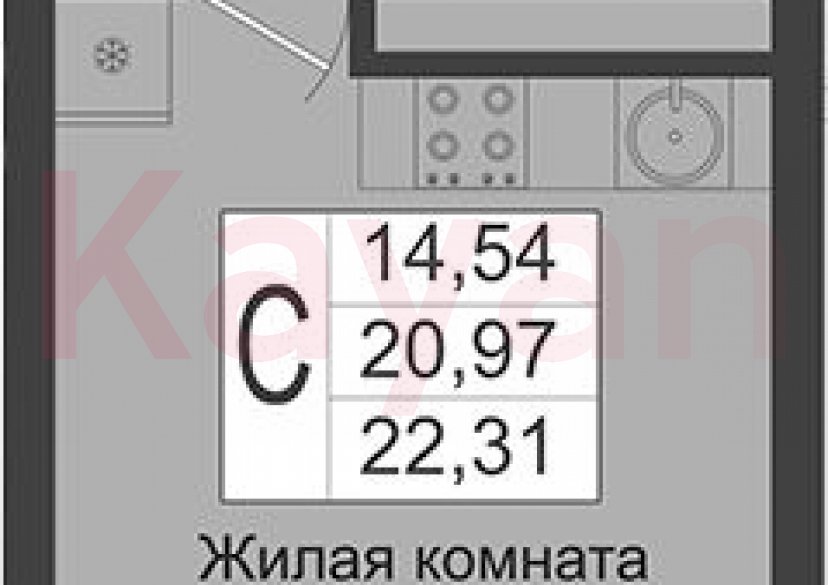 Продажа студии, 20.97 кв.м фото 0