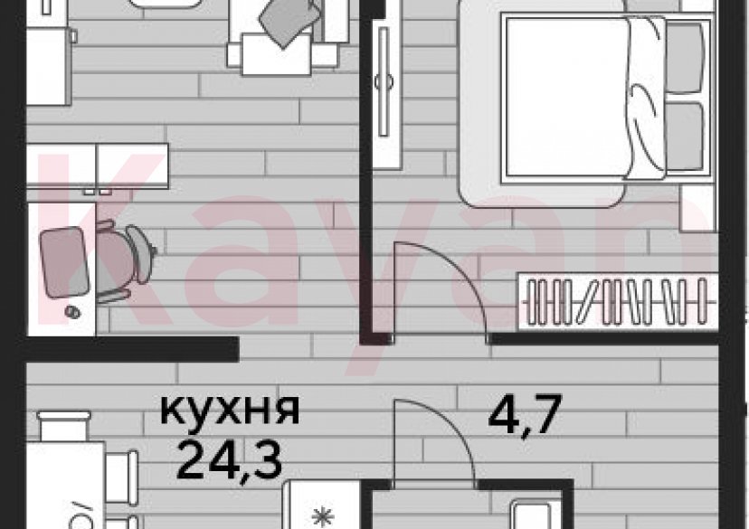 Продажа 1-комн. квартиры, 47.7 кв.м фото 0 Продажа 1-комн. квартиры, 47.7 кв.м фото 0