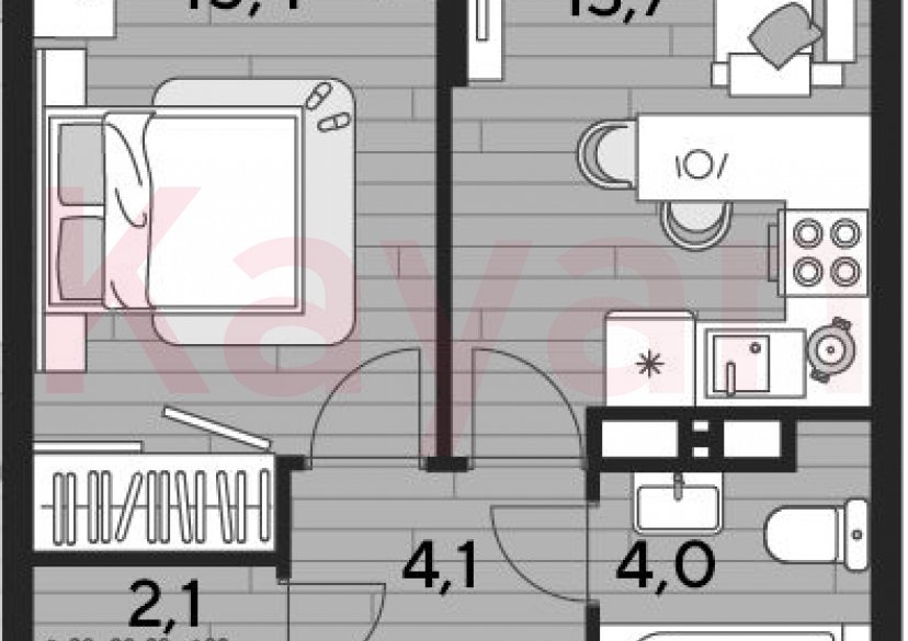 Продажа 1-комн. квартиры, 39.3 кв.м фото 0 Продажа 1-комн. квартиры, 39.3 кв.м фото 0