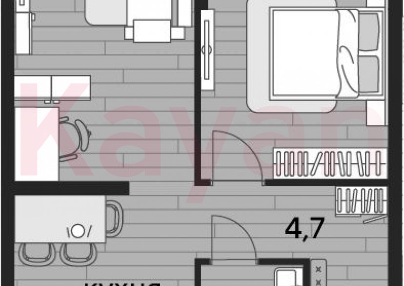 Продажа 1-комн. квартиры, 47.7 кв.м фото 0 Продажа 1-комн. квартиры, 47.7 кв.м фото 0