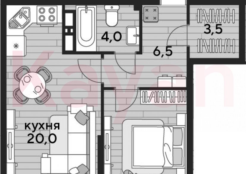 Продажа 1-комн. квартиры, 44.8 кв.м фото 0 Продажа 1-комн. квартиры, 44.8 кв.м фото 0