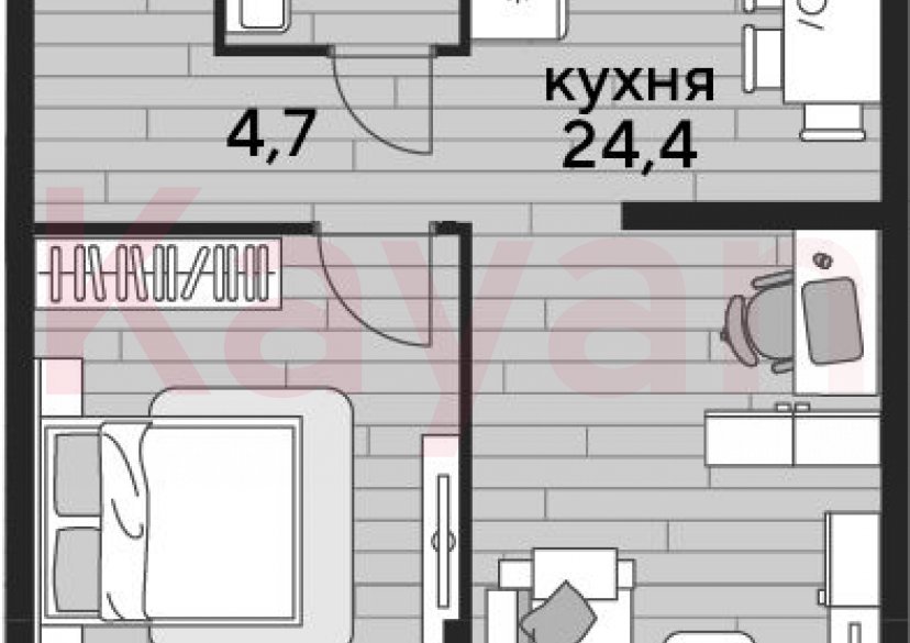 Продажа 1-комн. квартиры, 47.9 кв.м фото 0 Продажа 1-комн. квартиры, 47.9 кв.м фото 0