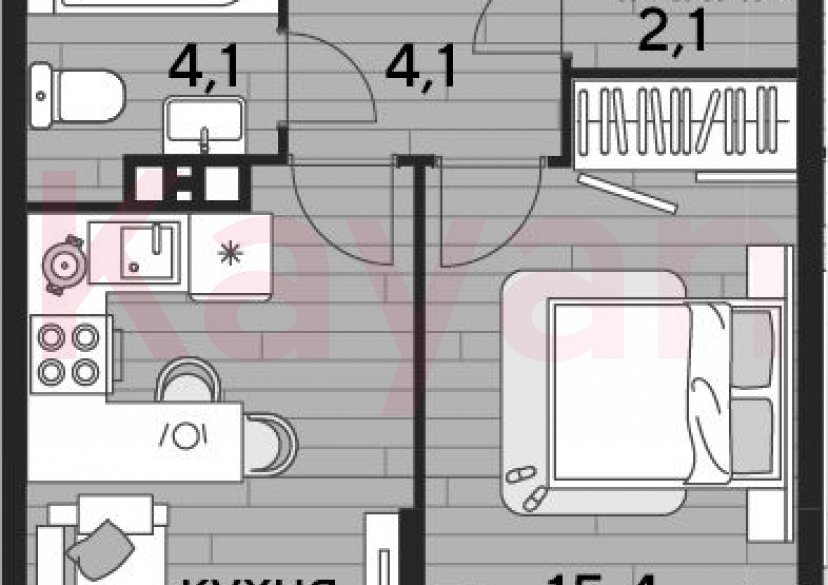 Продажа 1-комн. квартиры, 39.5 кв.м фото 0