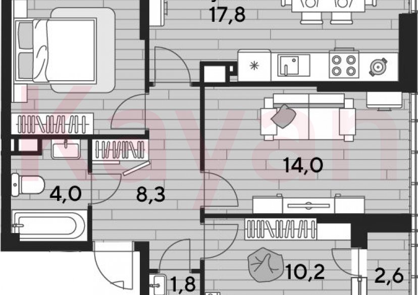 Продажа 3-комн. квартиры, 69.5 кв.м фото 0
