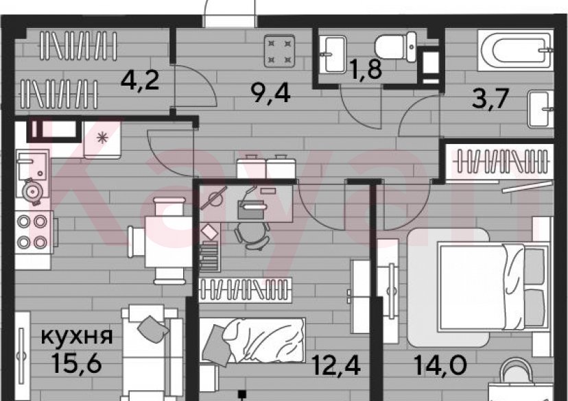 Продажа 2-комн. квартиры, 61.1 кв.м фото 0 Продажа 2-комн. квартиры, 61.1 кв.м фото 0