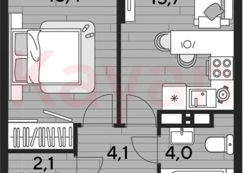 Продажа 1-комн. квартиры, 39.3 кв.м фото 0 Продажа 1-комн. квартиры, 39.3 кв.м фото 0