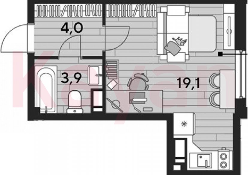 Продажа студии, 26.9 кв.м фото 0