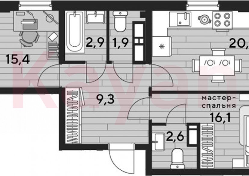 Продажа 2-комн. квартиры, 68.1 кв.м фото 0