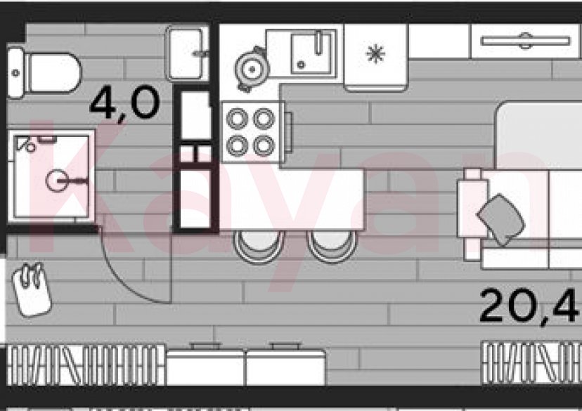 Продажа студии, 24.4 кв.м фото 0 Продажа студии, 24.4 кв.м фото 0